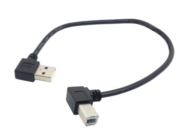 System-S Câble Adaptateur USB A vers USB B 22 cm Coudé à 90° vers Angle de 90° 