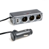 Car Triple socket lighter adapter with USB A by System-S