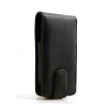 System-S Schwarze Ledertasche Etui f�r Apple iPhone 4 4S