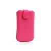 Leder Etui Sleeve mit Rückzugfunktion Pink für Smartphone