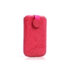 Leder Etui Sleeve Case mit Rückzugfunktion Pink für Smartphone