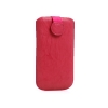 Leder Etui Case mit Rückzugfunktion in Pink für Smartphone