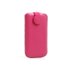 Leder Etui Case mit Rückzugfunktion Pink für Smartphone