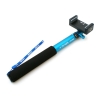 Matin selfie stick monopod selfiepod 25cm - 100cm staff holder for Cameras and Smartphones (1/4 screw or adapter clip ca. 5,5cm-9cm) with non-slip grip blue