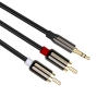 SYSTEM-S RCA Cinch-Stecker (male) auf 3.5mm Klinke AUX  (male) Stereo Audio Kabel Cinch-Audiokabel 200 cm