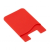 System-S 1x Smartphone Kartenhalter Silkonhlle Kartenetui in Rot