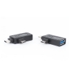 USB 3.1 Y Adapter Typ C + Micro Stecker zu 2.0 Typ A Buchse Kabel in Schwarz
