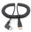 HDMI Kabel 1,8 m Stecker zu Mini Stecker Spirale Winkel Adapter in Schwarz