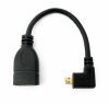 HDMI 1.4 Kabel 20 cm Buchse zu Micro Stecker Adapter Winkel in Schwarz