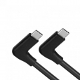 USB 3.1 Gen 2 Kabel 3 m Typ C Stecker zu Stecker 2x Winkel Adapter in Schwarz