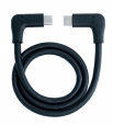 USB 3.1 Gen 2 Kabel 50 cm Typ C Stecker zu Stecker 2x Winkel Adapter in Schwarz