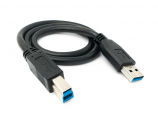 USB 3.0 Kabel 50 cm Typ B Stecker zu A Stecker Adapter in Schwarz