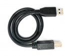USB 3.0 Kabel 50 cm Typ B Stecker zu A Stecker Schraube Adapter in Schwarz