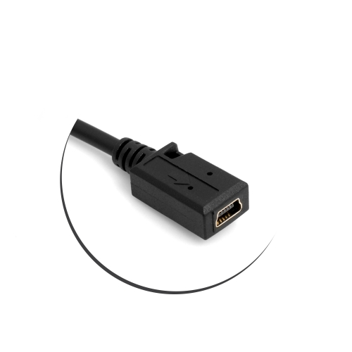 SYSTEM-S Mini USB Kabel 90° Gewinkelt – 26 Cm, Rechts Gewinkelt, Für Daten & Laden, Mini-USB Auf USB-A