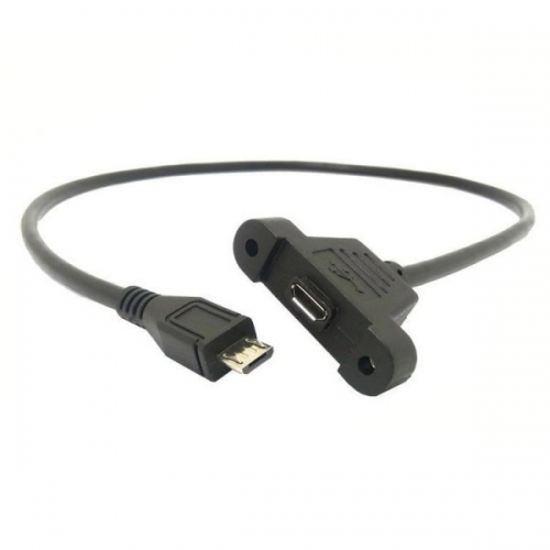 SYSTEM-S Micro USB Panel Mount Adapterkabel Micro USB Stecker zu