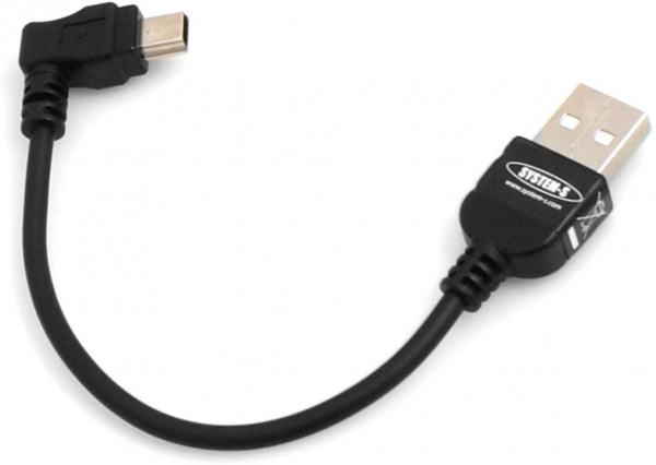 48227338 Schwarz System-S USB Kabel Micro zu Typ A Stecker Winkel 10 cm