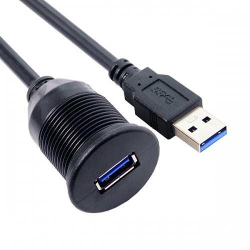 System-S 1m Dual USB A 3.0. Kabel Verlängerungskabel Einbaubuchse