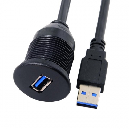 System-S 1m Dual USB A 3.0. Kabel Verlängerungskabel Einbaubuchse für  Unterputz Armaturenbrett