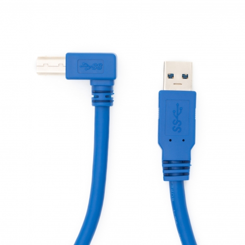 SYSTEM-S USB A 3.0 Stecker zu USB Typ B 3.0 Stecker 90° Rechts Gewinkelt  Adapter Kabel 50 cm