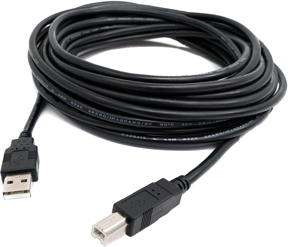 Black 26 feet (8M) EXTREME Long USB Type B Extension Cable for Printers