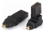 System-S Adjustable HDMI Host to Micro HDMI Adapter Plug Coupling 90 Angle