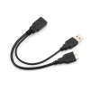 System-S 2in1 USB A to Micro USB 3.0 OTG Host & USB A Host Adapter Sync Cable 20 cm