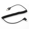 System-S Dehnbares Mini USB Kabel Datenkabel Ladekabel Spiralkabel Winkelstecker 50 - 135 cm