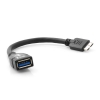 System-S Micro USB 3.0 OTG Host Adapter Kabel (USB A Host zu Micro-B Stecker) 10 cm