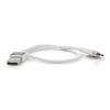 System-S 30 cm 2 x high speed micro USB 3.0 charging twice as fast cable cord double speed colour white