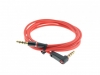 System-S 4-pole 3.5mm male stereo phone plug to angle plug Extension Cable 110 cm red