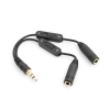 System-S Audio AUX Splitter 3.5 mm Male to 2 x 3.5 mm female with Independent Volume Control