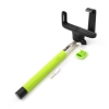 System-S universal monopod selfiepod telescop selfiestick holder (ca. 23.5 - 100 cm) for selfies with ¾ screw and adapter (devices ca. 6cm - 8.5cm width) remote-control release green