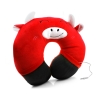 System-S traveller neck cushion neck pillow with stereo loud speaker box (3.5mm AUX, 20-40 Khz) for smartphone Tablet MP3 and other devices red