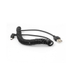 System-S Mini USB angled cable helix spiral adapter cable cord charge and Sync 140 cm
