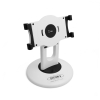 System-S Universal Combo Kit adjustable 360° rotation desktob table stand holder and foot base 360° turn around for Tablet 17 - 19,5 cm white