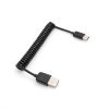System-S USB Type C 3.1 zu USB 2.0 Spiralkabel Datenkabel Ladekabel Adapter Kabel 50 cm - 100 cm schwarz