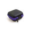System-S cable carrying case protector box cover with zipper enclosure for headphone cords in black-purple