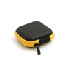 System-S cable carrying case protector box cover with zipper enclosure for headphone cords in black-yellow