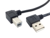 Cavo adattatore da USB A a USB B, angolato 90, connettore angolare a 90, angolo 22 cm