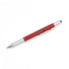 System-S 6in1 Stylus Touch Pen Eingabestift Kugelschreiber Lineal Schraubendreher Wasserwaage für Smartphone & Tablet PC in Rot