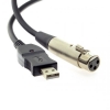 SYSTEM-S USB A (male) zu 3pin XLR (female) Mikrofon Mic Link-Kabel Adapter