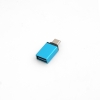 SYSTEM-S USB OTG On The Go Adapter USB Typ C 3.1 (male) zu USB A 3.0 (female) Konverter Adapter in Blau