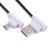 SYSTEM-S USB 3.1 Typ C 90 gewinkelt Winkelstecker zu USB 2.0 A Datenkabel Ladekabel Adapter Kabel 89 cm in Schwarz