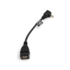 SYSTEM-S OTG Micro USB (male) 90 Grad abwrts Winkel Kabel auf USB Typ A (female) Adapter Kabel 13 cm mit OTG Funktion