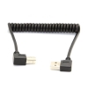 SYSTEM-S USB A Stecker 90 Grad Links Gewinkelt zu USB Typ B Stecker 90 Rechts Gewinkelt Adapter Spiralkabel Kabel 35-80 cm