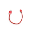 SYSTEM-S Micro USB Kabel (male) zu USB A 2.0. (male) Adapter Datenkabel Ladekabel 25cm Nylon-Geflochten in Rot