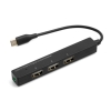 SYSTEM-S 3 Port USB Hub 3.1 Typ C zu 3x USB 2.0 A Adapter Kabel mit 3,5mm Audio Eingang