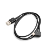 SYSTEM-S USB 3.1 Type C Stecker 90 gewinkelt zu USB A 2.0 Kabel 100cm in Schwarz