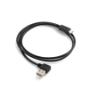 SYSTEM-S USB 3.1 Type C Stecker zu USB A 2.0 90 gewinkelt beidseitig nutzbar Stecker Kabel 87cm in Schwarz
