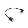 SYSTEM-S USB 3.1 Type C Stecker 90 gewinkelt zu USB A 2.0 Stecker Kabel 20cm in Schwarz